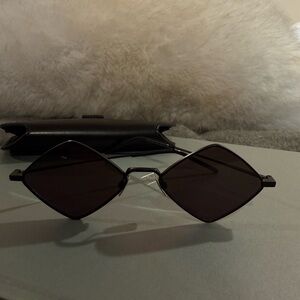 Saint Laurent Black Geometric Sunglasses